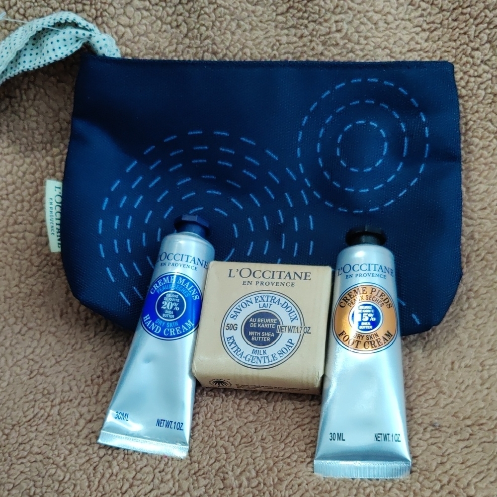 L’OCCITANE Blue Pouch with Hand Creams & Soap
